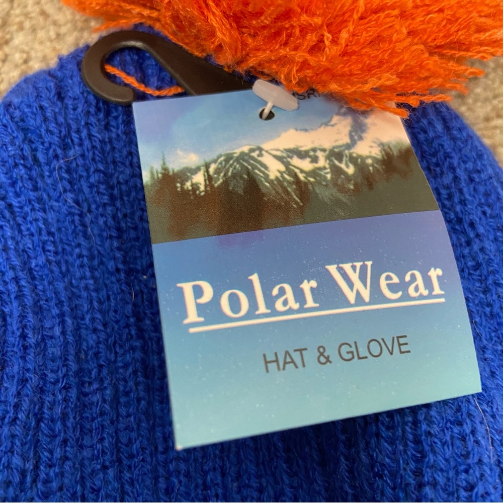 Polar Wear, Blue and Orange Beanie with Pom Pom. NWT - Picture 2 of 5